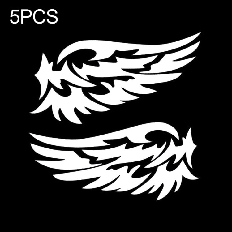 5 PCS Guardian Angel Wings Lovely Reflective Car Stickers Fashion Car Rearview Mirror For Strip Subsection, Black, White