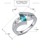 925 スターリングシルバー 指輪 レディース ヴィンテージ 婚約用 ジルコン ジュエリー 10、8、9、6、7