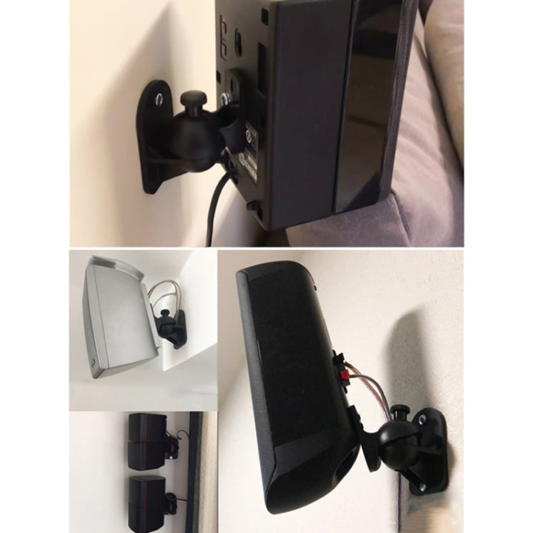 ペアブラックサラウンドサウンドスピーカ壁掛けブラケット 45度回転デザイン テレビ壁掛け 8 x 4.5 x 5.8cm