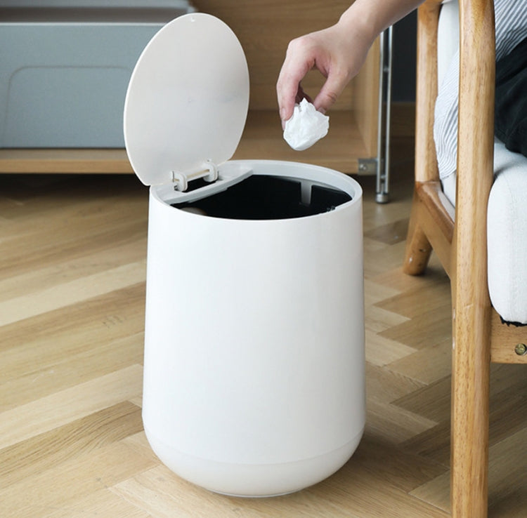 家庭用プラスチックプッシュ式スプリングカバー付きゴミ収納バケツ