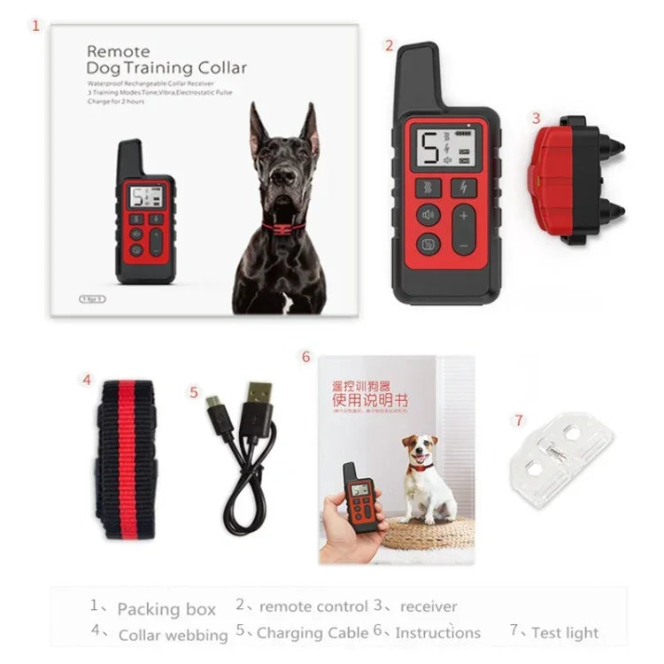 500m犬用トレーニング吠え止めリモートコントロール電気ショック防水電子首輪
