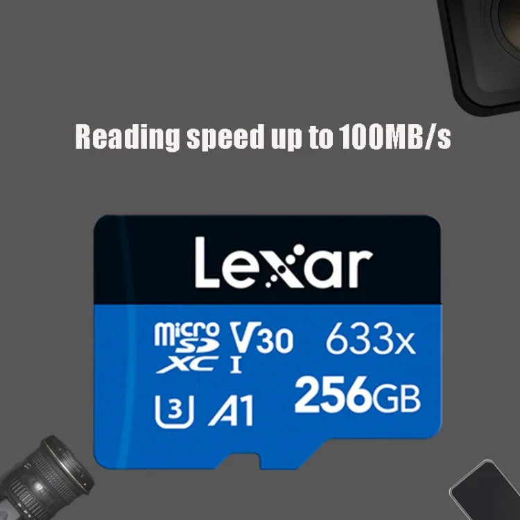 Lexar 633x 256GB高速携帯電話カメラ用メモリーTFカード スイッチ拡張ドライブレコーダー専用ストレージフラッシュメモリーカード、256GB