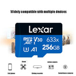Lexar 633x 256GB高速携帯電話カメラ用メモリーTFカード スイッチ拡張ドライブレコーダー専用ストレージフラッシュメモリーカード、256GB