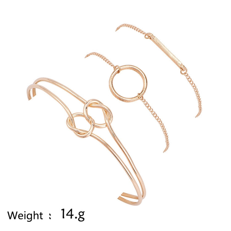 パンク シンプル ダブルノット ループ メタル チェーン ブレスレット ボヘミアン レトロ ジュエリー