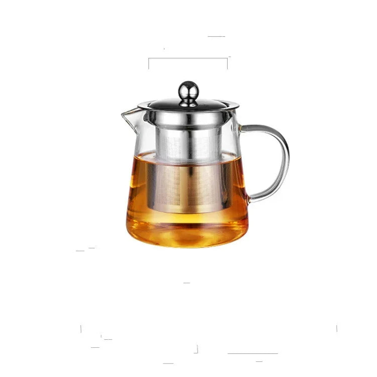 大容量耐熱ガラス急須茶器セット ステンレス製フィルター付き功夫茶用、450ML、550ML、750ML、950ML