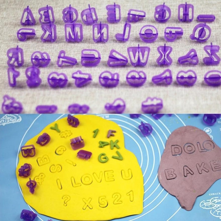 40個セット アルファベット数字プラスチック クッキーモールド 記号 フォンダント ケーキ装飾用プリントモールド、アルファベット数字形状