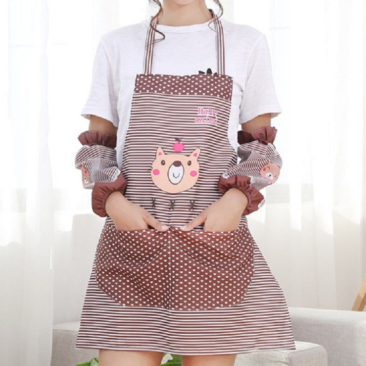 キッチン用防油カートゥーンベアエプロン 袖付き
