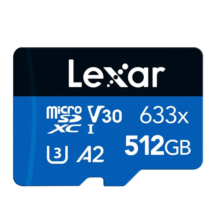 Lexar 633x 512GB高速フラッシュメモリーカード スポーツカメラ携帯電話用TFカード 車載ドライブレコーダーメモリーカード、512GB