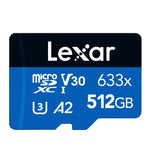Lexar 633x 512GB高速フラッシュメモリーカード スポーツカメラ携帯電話用TFカード 車載ドライブレコーダーメモリーカード、512GB