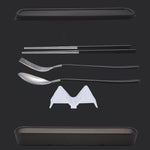 3点セット ポータブルステンレス食器 クリエイティブセット 箸 スプーン フォーク ギフト スチール ブラック ピンク レッド ブルー