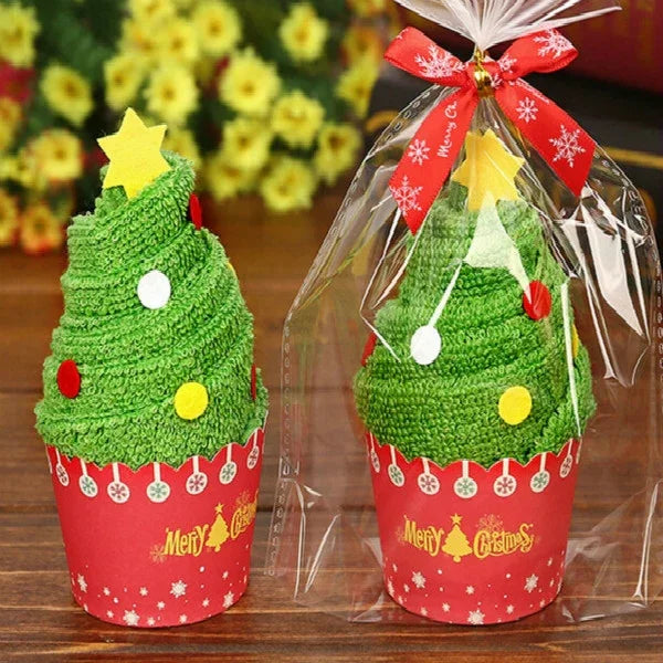 クリスマスクリエイティブケーキタオルギフトウォッシュクロス クリスマスかわいいタオルプレゼント