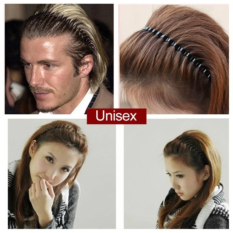2個セット ユニセックス シンプル ウェービーヘア ヘッドフープバンド スポーツヘッドバンド ヘアアクセサリー