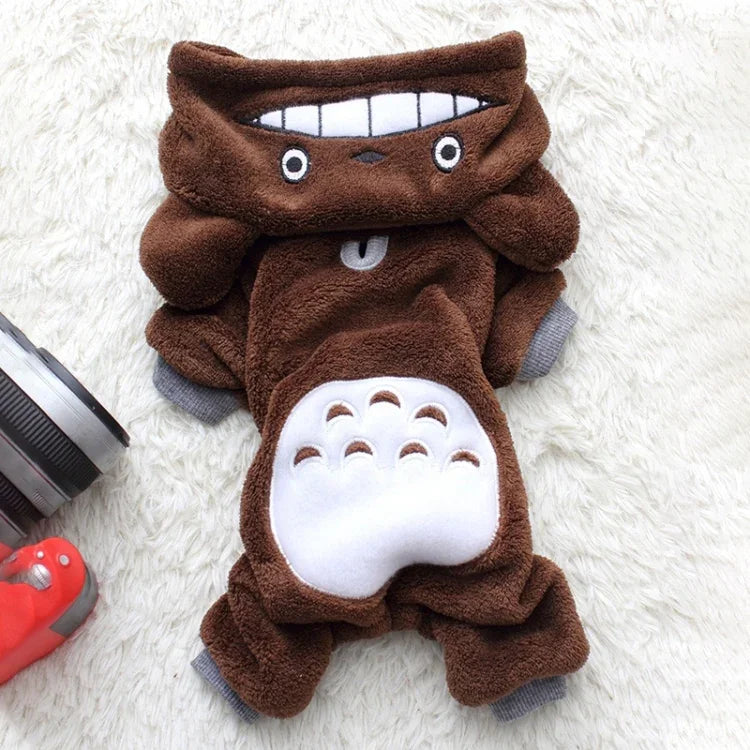 ペット用コーラルフリース衣装 かわいいチンチラ犬用暖かいコート XS、S、M、L、XL、2XL