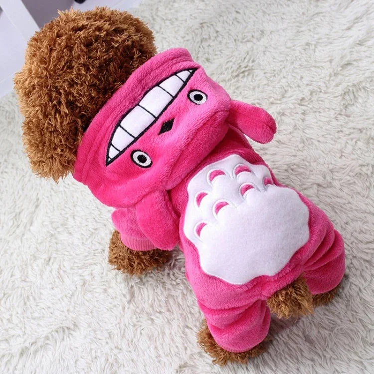 ペット用コーラルフリース衣装 かわいいチンチラ犬用暖かいコート XS、S、M、L、XL、2XL