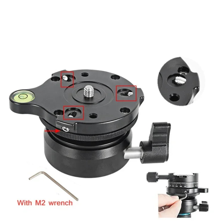 BENXIN DY-60N 汎用水平調整ベース パノラマパンチルト SLRカメラ調整テーブル 半球ベース DY-60N 1/4インチ