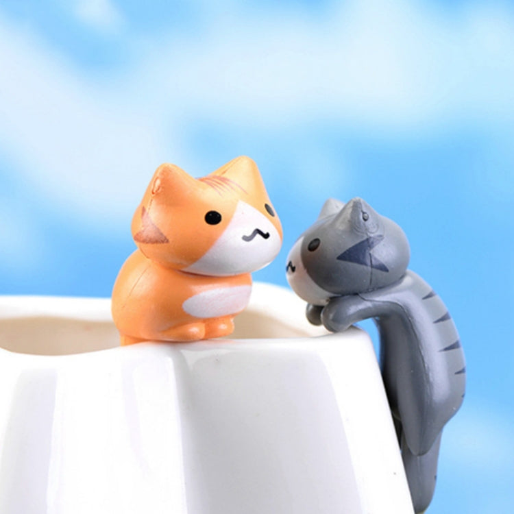 2セット 多肉植物鉢 コケ マイクロランドスケープ ドール かわいい猫装飾 ドールケーキ DIY組立装飾 かわいい猫ドール装飾