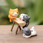 2セット 多肉植物鉢 コケ マイクロランドスケープ ドール かわいい猫装飾 ドールケーキ DIY組立装飾 かわいい猫ドール装飾