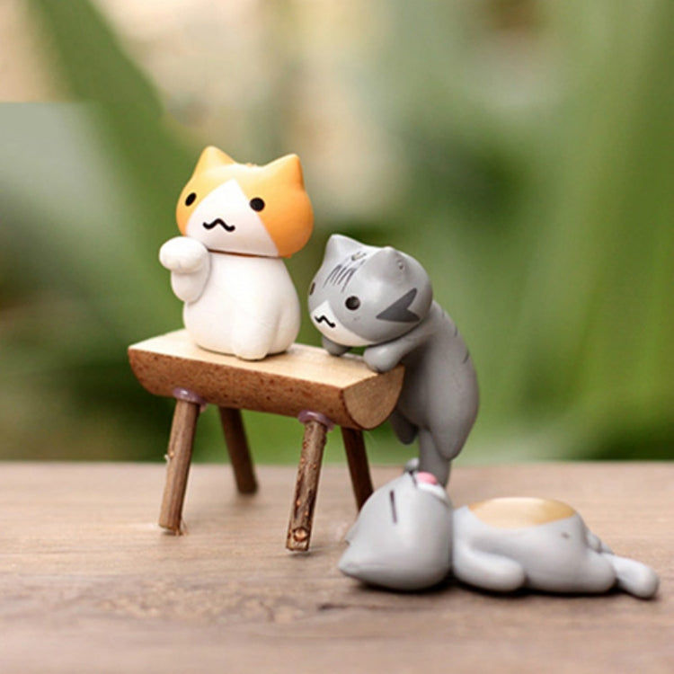 2セット 多肉植物鉢 コケ マイクロランドスケープ ドール かわいい猫装飾 ドールケーキ DIY組立装飾 かわいい猫ドール装飾