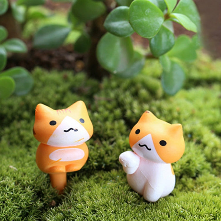 2セット 多肉植物鉢 コケ マイクロランドスケープ ドール かわいい猫装飾 ドールケーキ DIY組立装飾 かわいい猫ドール装飾