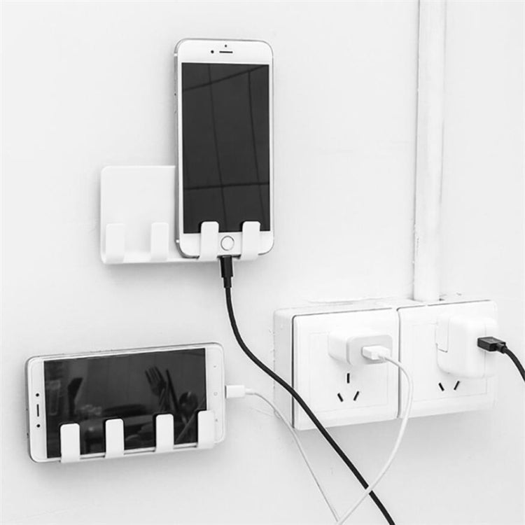 実用的な壁貼り電話充電ホルダー ソケット 強力粘着サポートラックシェルフ フック付き