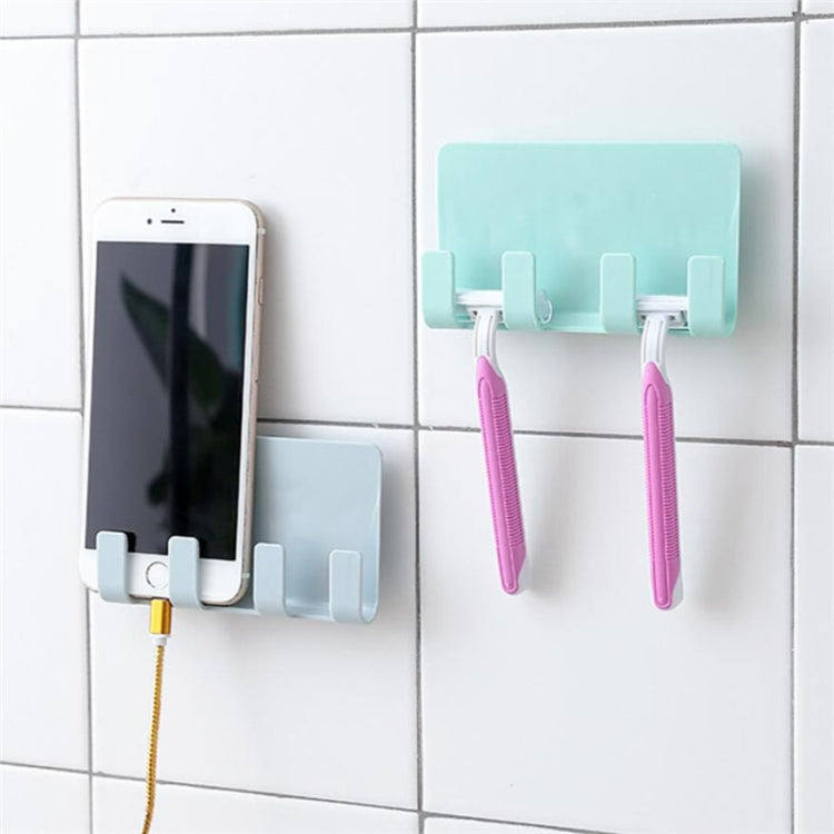実用的な壁貼り電話充電ホルダー ソケット 強力粘着サポートラックシェルフ フック付き