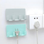 実用的な壁貼り電話充電ホルダー ソケット 強力粘着サポートラックシェルフ フック付き