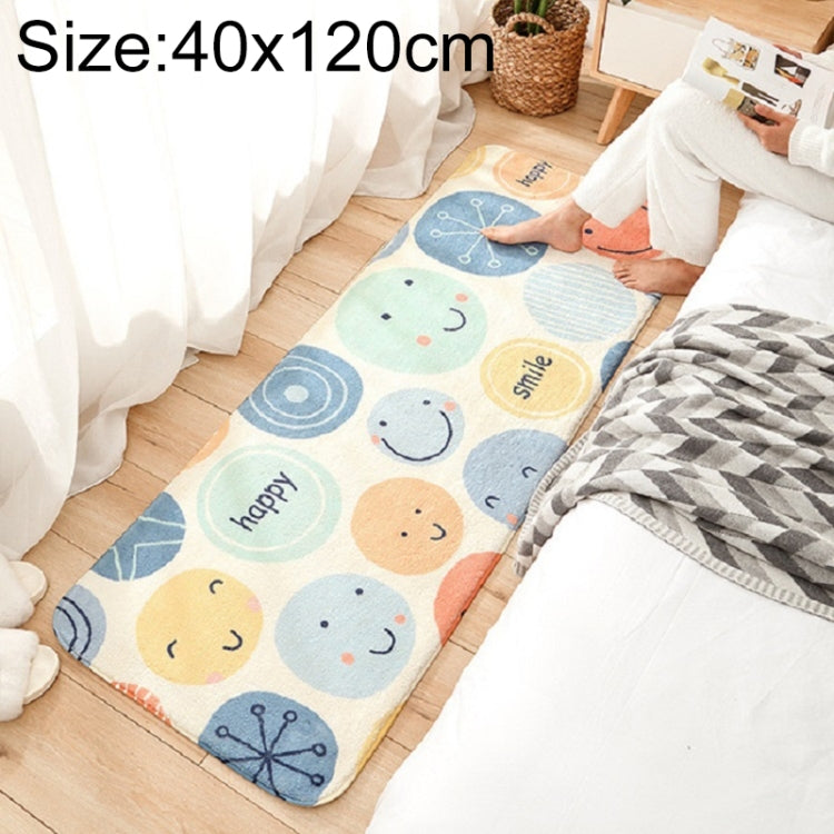 カートゥーンホームソファストライプラグ 寝室ベッドサイド ラムカシミヤ滑り止めマット、40×120cm、60×160cm、60×180cm