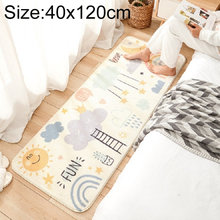 カートゥーンホームソファストライプラグ 寝室ベッドサイド ラムカシミヤ滑り止めマット、40×120cm、60×160cm、60×180cm