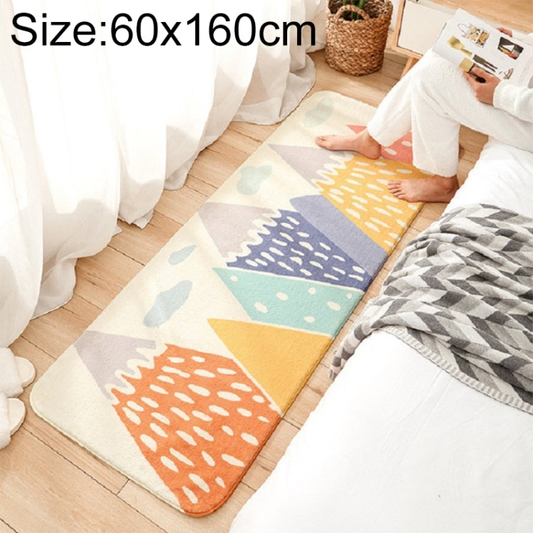 カートゥーンホームソファストライプラグ 寝室ベッドサイド ラムカシミヤ滑り止めマット、40×120cm、60×160cm、60×180cm