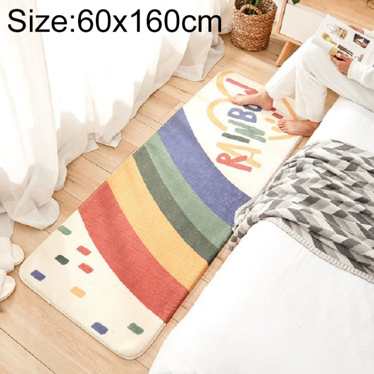 カートゥーンホームソファストライプラグ 寝室ベッドサイド ラムカシミヤ滑り止めマット、40×120cm、60×160cm、60×180cm