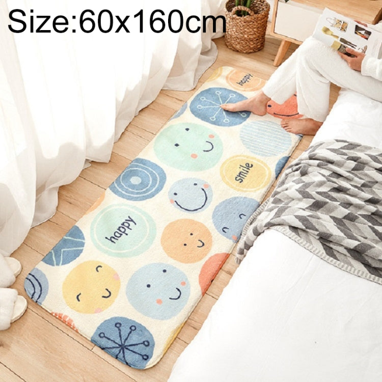 カートゥーンホームソファストライプラグ 寝室ベッドサイド ラムカシミヤ滑り止めマット、40×120cm、60×160cm、60×180cm
