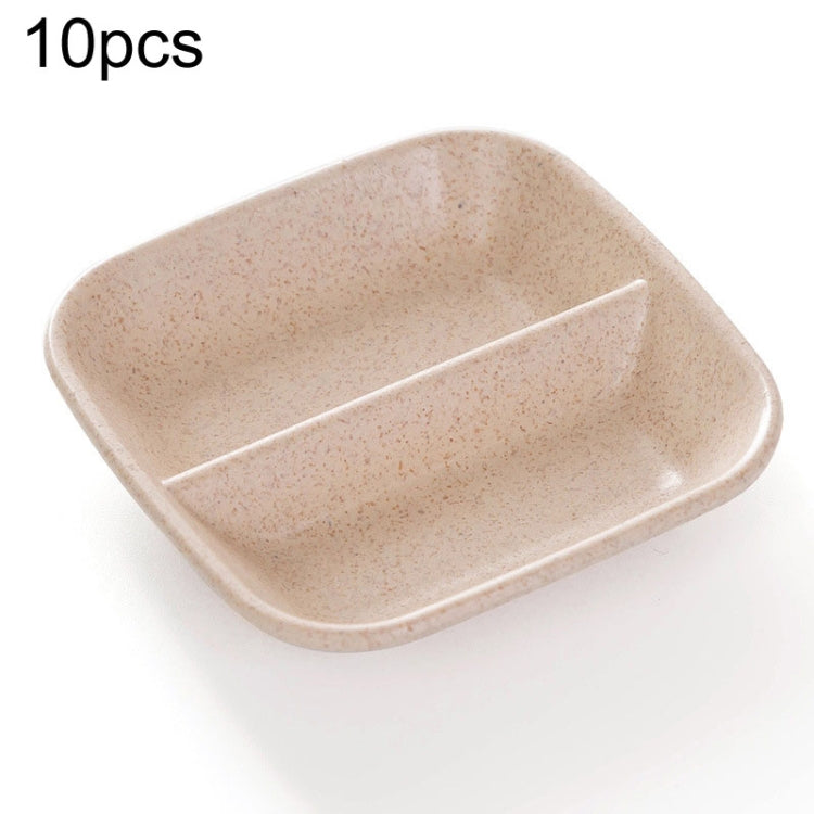 10個セット キッチンアクセサリー 2-in-1調味料ソース皿 小麦わらサラダ皿ボウル