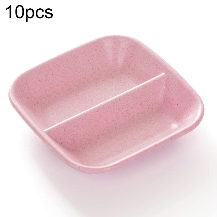 10個セット キッチンアクセサリー 2-in-1調味料ソース皿 小麦わらサラダ皿ボウル