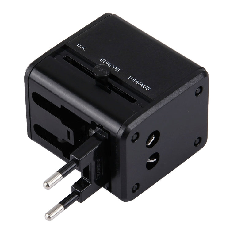 世界対応ユニバーサルトラベル隠しプラグアダプター & 内蔵デュアルUSBポート充電器 US、UK、AU、EU対応