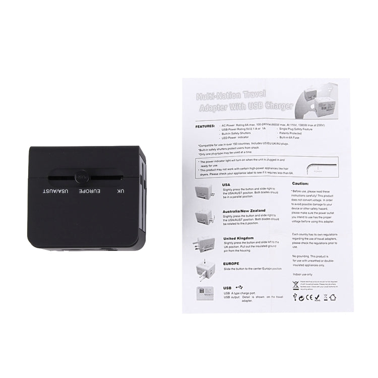 5V 2.1A デュアルUSB 電源ソケット 充電アダプター, UK / EU / US / AUプラグ, 5V 2.1A