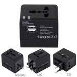 5V 2.1A デュアルUSB 電源ソケット 充電アダプター, UK / EU / US / AUプラグ, 5V 2.1A