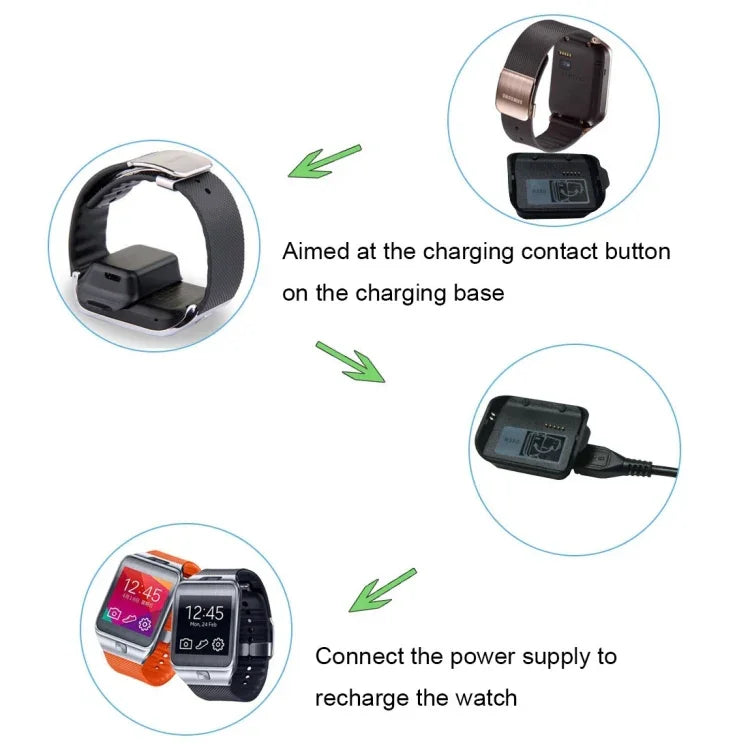 Samsung Gear 2 R380 充電クレードルドック充電器 USBケーブル付き（ブラック）