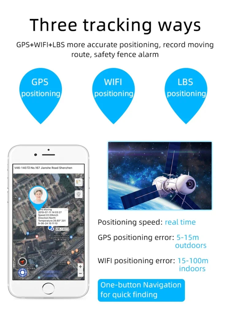 REACHFAR RF-V46-A GPSスマートトラッカー腕時計バンド, SOS / カメラ / 健康管理 / 4G LTE / 血圧 / 心拍数対応, アジア / ヨーロッパ / アフリカ / オーストラリア用, RF-V46-A