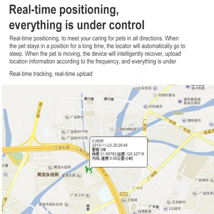 Z8-A ミニ ペット スマートウェア GPS ペットロケーター トラッキングデバイス