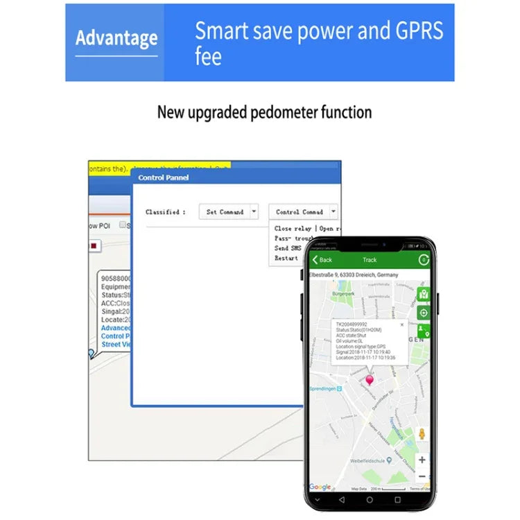 TK203 4G GPS／GPRS／GSM 個人／荷物／ペット／バッグ ロケーター ペット首輪 リアルタイムトラッキングデバイス、TK203