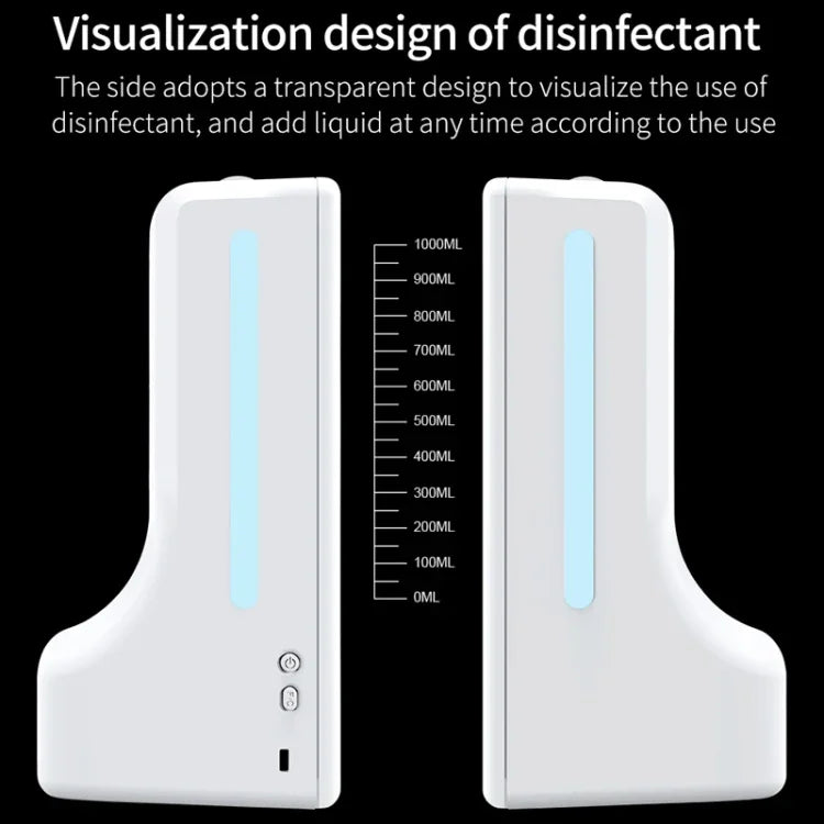 K9 Pro ハンズフリー非接触体温光感知距離センサー温度計＋1000ml自動非接触液体石鹸ディスペンサー（ベースマウント付き）、K9 Pro