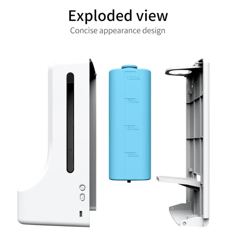 K9 Pro ハンズフリー非接触体温光感知距離センサー温度計＋1000ml自動非接触液体石鹸ディスペンサー（ベースマウント付き）、K9 Pro