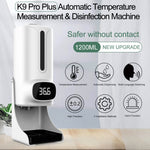 K9 Pro Plus ハンズフリー非接触体温計＋1000ml自動非接触液体石鹸ディスペンサー（ベースマウント付き）、15言語音声案内、K9 Pro Plus