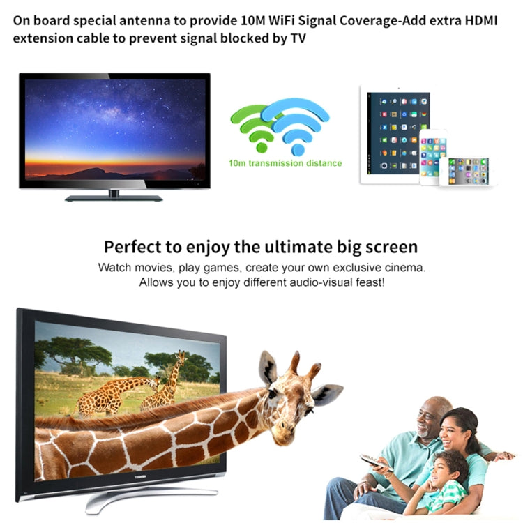 M4 Plus ワイヤレスWiFiディスプレイドングルレシーバー Airplay Miracast DLNA 1080P HDMI TVスティック iPhone、Samsung、その他Androidスマートフォン対応 M4 Plus