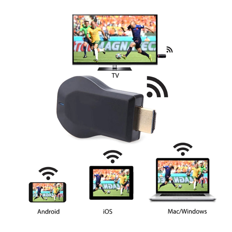 M4 Plus ワイヤレスWiFiディスプレイドングルレシーバー Airplay Miracast DLNA 1080P HDMI TVスティック iPhone、Samsung、その他Androidスマートフォン対応 M4 Plus