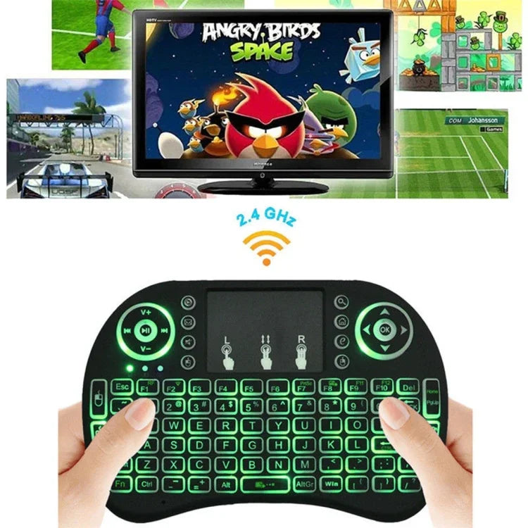 対応言語: 英語 i8 エアマウス ワイヤレス バックライト キーボード タッチパッド付き Android TVボックス＆スマートTV＆PCタブレット＆Xbox360＆PS3＆HTPC/IPTV用, 英語