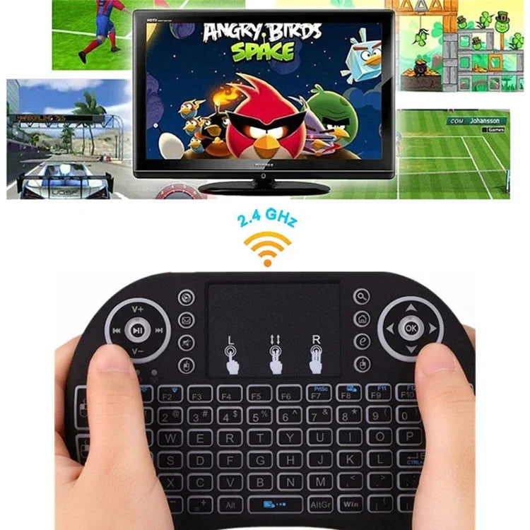 対応言語: スペイン語 i8 エアマウス ワイヤレス キーボード タッチパッド付き Android TVボックス＆スマートTV＆PCタブレット＆Xbox360＆PS3＆HTPC/IPTV用, スペイン語