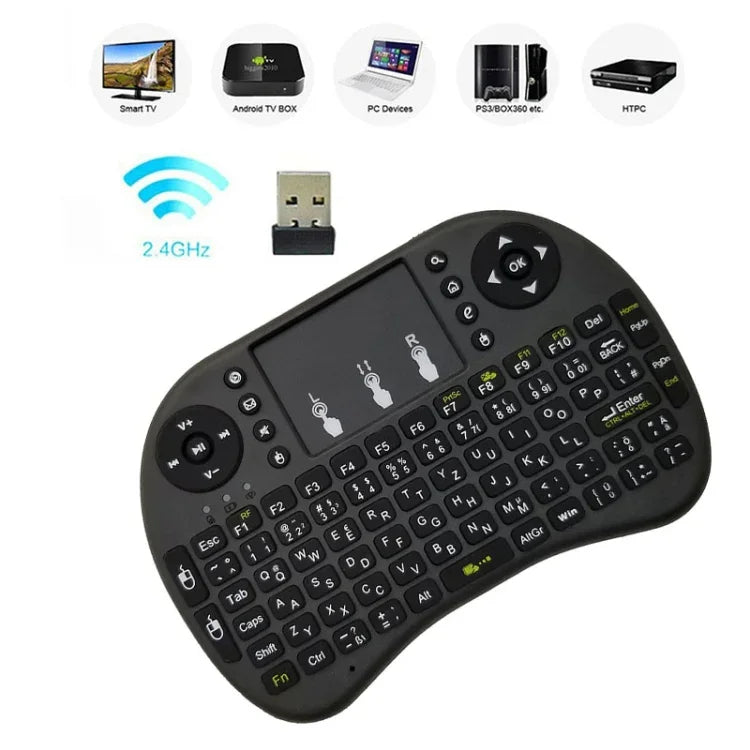 対応言語: ヘブライ語 i8 エアマウス ワイヤレス キーボード タッチパッド付き Android TVボックス＆スマートTV＆PCタブレット＆Xbox360＆PS3＆HTPC/IPTV用, ヘブライ語