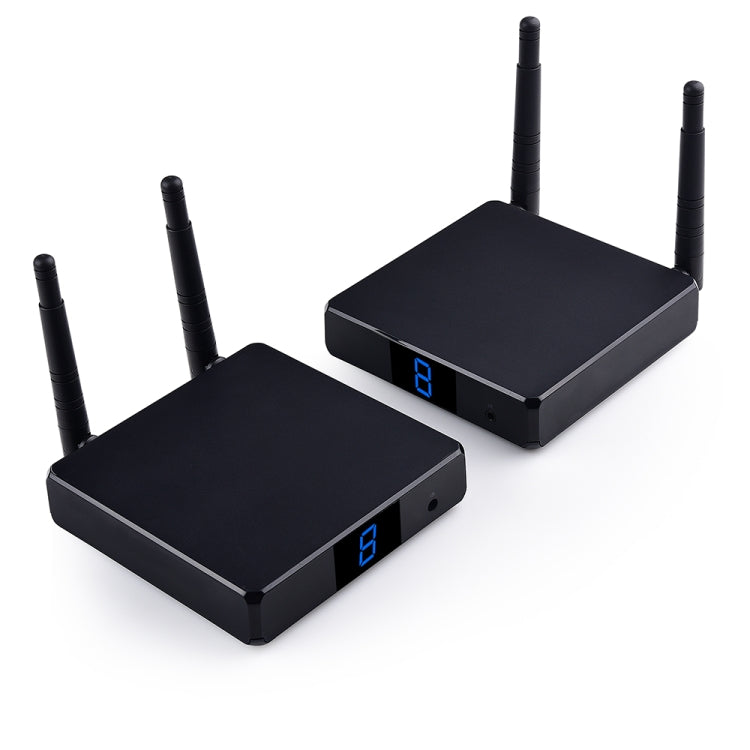 Measy FHD686 フルHD 1080P 3D 5-5.8GHz ワイヤレスHDMIトランスミッター（送信機＋受信機）ディスプレイ付き 赤外線リモコン＆ワイヤレス同画面機能対応 伝送距離：200m FHD686ディスプレイ付き