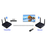 Measy FHD686 フルHD 1080P 3D 5-5.8GHz ワイヤレスHDMIトランスミッター（送信機＋受信機）ディスプレイ付き 赤外線リモコン＆ワイヤレス同画面機能対応 伝送距離：200m FHD686ディスプレイ付き